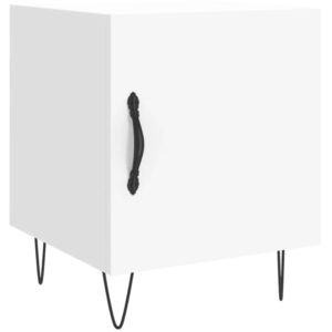 vidaXL Table de chevet blanc 40x40x50 cm bois d’ingénierie pas cher
