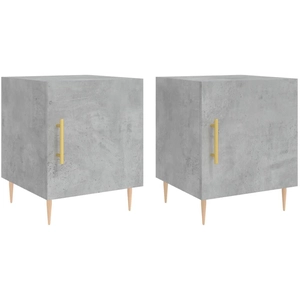 vidaXL Tables de chevet 2 pcs gris béton 40x40x50 cm bois d’ingénierie pas cher