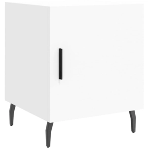 vidaXL Table de chevet blanc 40x40x50 cm bois d’ingénierie pas cher
