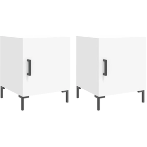 vidaXL Tables de chevet 2 pcs blanc 40x40x50 cm bois d’ingénierie pas cher