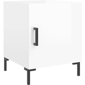 vidaXL Tables de chevet 2 pcs blanc brillant 40x40x50 cm pas cher
