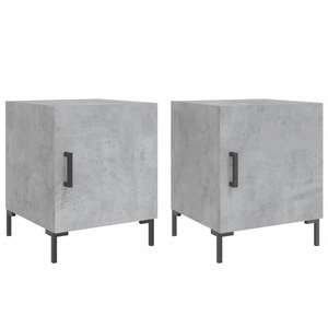 vidaXL Tables de chevet 2 pcs gris béton 40x40x50 cm bois d’ingénierie pas cher