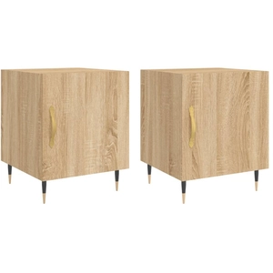 vidaXL Tables de chevet 2 pcs chêne sonoma 40x40x50 cm bois ingénierie pas cher