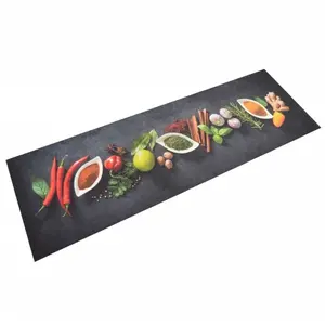 Comparateur de prix : vidaXL Tapis de cuisine lavable impression d'épices 60x180 cm velours