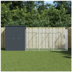 Comparateur de prix : vidaXL Niche pour chien avec cour anthracite 165x455x181 cm