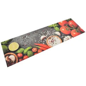 Comparateur de prix : vidaXL Tapis de cuisine lavable impression légumes 45x150 cm velours