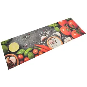 Comparateur de prix : vidaXL Tapis de cuisine lavable impression légumes 60x180 cm velours