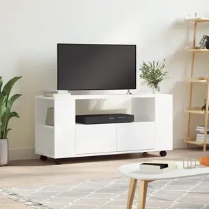 Comparateur de prix : vidaXL Meuble TV blanc 102x34,5x43 cm bois d'ingénierie