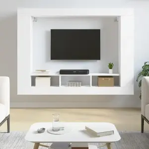 Comparateur de prix : vidaXL Meuble TV blanc 152x22x113 cm bois d'ingénierie