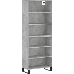 vidaXL Buffet gris béton 69,5x32,5x180 cm bois d'ingénierie pas cher