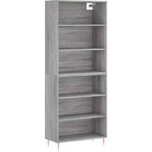 vidaXL Buffet gris béton 69,5x32,5x180 cm bois d'ingénierie pas cher
