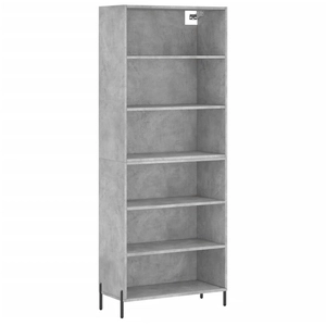vidaXL Buffet gris béton 69,5x32,5x180 cm bois d'ingénierie pas cher