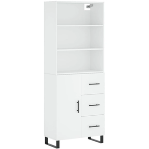 vidaXL Buffet haut Blanc 69,5x34x180 cm Bois d'ingénierie pas cher