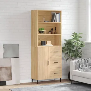 vidaXL Buffet haut Chêne sonoma 69,5x34x180 cm Bois d'ingénierie pas cher
