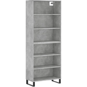 vidaXL Buffet haut Gris béton 69,5x34x180 cm Bois d'ingénierie pas cher