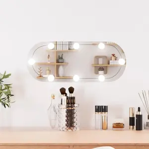 Comparateur de prix : vidaXL Miroir mural avec lumières LED 20x50 cm verre ovale