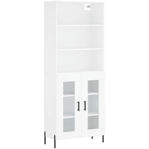vidaXL Buffet haut Blanc 69,5x34x180 cm Bois d'ingénierie pas cher