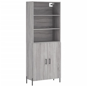 vidaXL Buffet haut Sonoma gris 69,5x34x180 cm Bois d'ingénierie pas cher