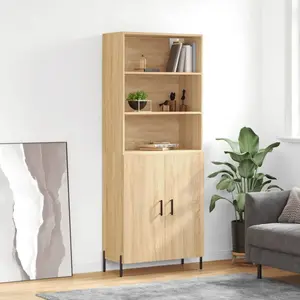 vidaXL Buffet haut Chêne sonoma 69,5x34x180 cm Bois d'ingénierie pas cher