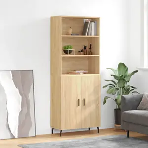 vidaXL Buffet haut Chêne sonoma 69,5x34x180 cm Bois d'ingénierie pas cher