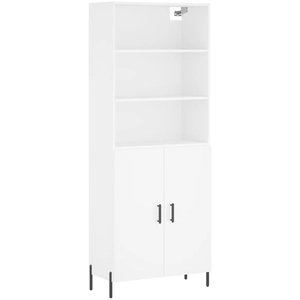 vidaXL Buffet haut Blanc 69,5x34x180 cm Bois d'ingénierie pas cher