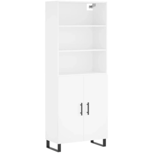 vidaXL Buffet haut Blanc 69,5x34x180 cm Bois d'ingénierie pas cher
