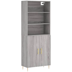 vidaXL Buffet haut Sonoma gris 69,5x34x180 cm Bois d'ingénierie pas cher