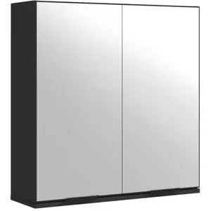 Comparateur de prix : vidaXL Armoire à miroir de salle de bain noir bois d ingénierie