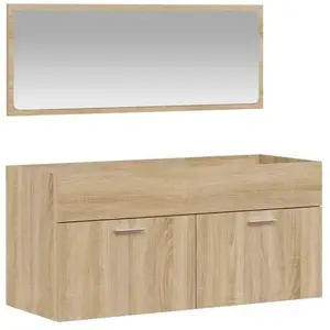 Comparateur de prix : vidaXL Armoire de bain avec miroir chêne sonoma bois d'ingénierie