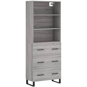vidaXL Buffet haut Sonoma gris 69,5x34x180 cm Bois d'ingénierie pas cher