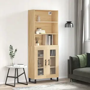 vidaXL Buffet haut Chêne sonoma 69,5x34x180 cm Bois d'ingénierie pas cher