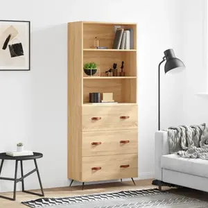 vidaXL Buffet haut Chêne sonoma 69,5x34x180 cm Bois d'ingénierie pas cher