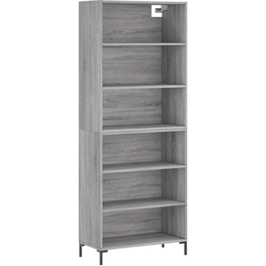 vidaXL Buffet haut Sonoma gris 69,5x34x180 cm Bois d'ingénierie pas cher