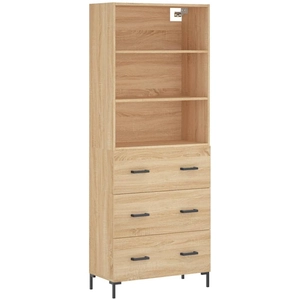 vidaXL Buffet haut Chêne sonoma 69,5x34x180 cm Bois d'ingénierie pas cher