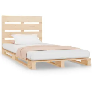 vidaXL Cadre de lit 90x190 cm Bois de pin massif Simple pas cher