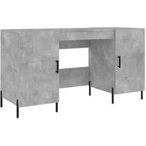 vidaXL Bureau gris béton 140x50x75 cm bois d'ingénierie pas cher