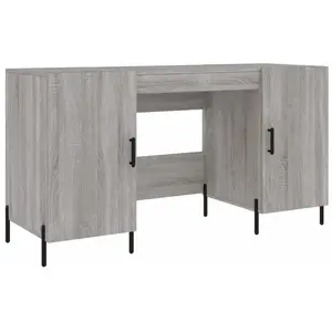 vidaXL Bureau sonoma gris 140x50x75 cm bois d'ingénierie pas cher