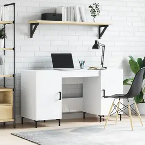 Comparateur de prix : vidaXL Bureau Blanc brillant 140x50x75 cm Bois d'ingénierie
