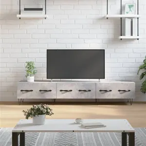 vidaXL Meuble TV gris béton 150x36x30 cm bois d'ingénierie pas cher