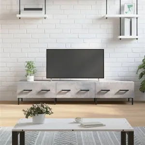 vidaXL Meuble TV gris béton 150x36x30 cm bois d'ingénierie pas cher