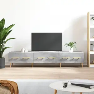 vidaXL Vidaxl Meuble Tv Gris Béton 150x36x30 Cm Bois D'ingénierie