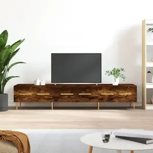 vidaXL Vidaxl Meuble Tv Chêne Fumé 150x36x30 Cm Bois D'ingénierie pas cher