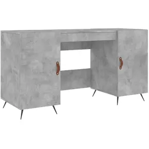 vidaXL Bureau gris béton 140x50x75 cm bois d'ingénierie pas cher
