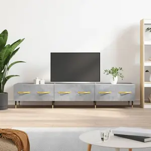 vidaXL Meuble TV gris béton 150x36x30 cm bois d'ingénierie pas cher