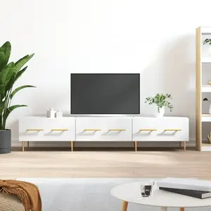 vidaXL Meuble TV blanc 150x36x30 cm bois d'ingénierie pas cher