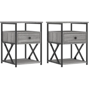 vidaXL Tables de chevet 2 pcs sonoma gris 40x42x55cm bois d'ingénierie pas cher