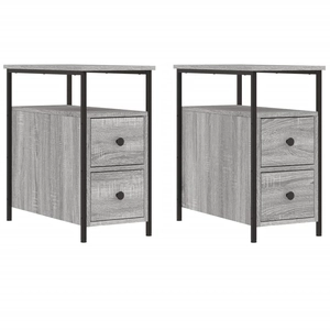 vidaXL Tables de chevet 2 pcs sonoma gris 30x60x60cm bois d'ingénierie pas cher