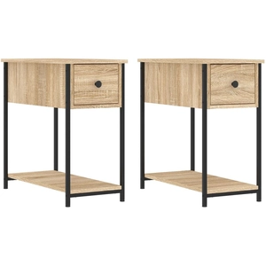 vidaXL Tables de chevet 2 pcs chêne sonoma 30x60x60 cm bois ingénierie pas cher