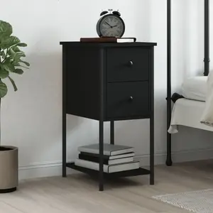 vidaXL Table de chevet noir 32x42x70 cm bois d’ingénierie pas cher