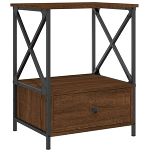 vidaXL Table de chevet chêne marron 50x41x65 cm bois d'ingénierie pas cher